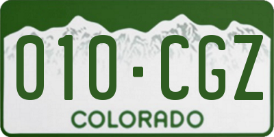 CO license plate 010CGZ