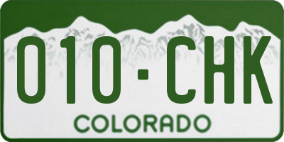CO license plate 010CHK