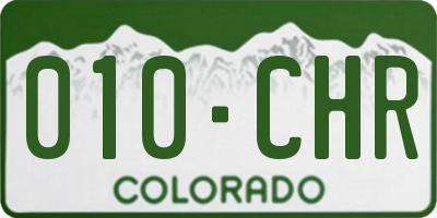 CO license plate 010CHR