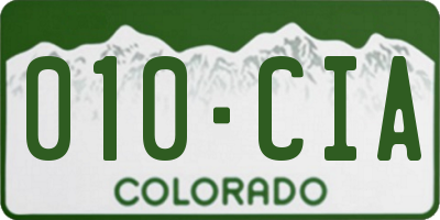 CO license plate 010CIA