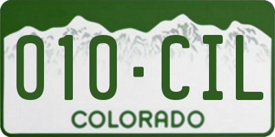 CO license plate 010CIL