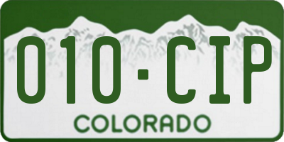 CO license plate 010CIP