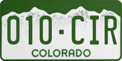 CO license plate 010CIR