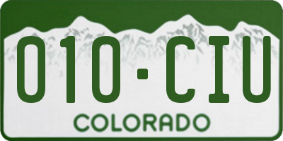 CO license plate 010CIU