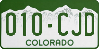CO license plate 010CJD