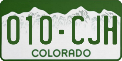 CO license plate 010CJH