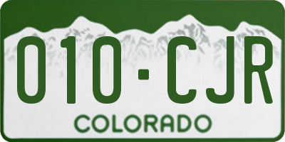 CO license plate 010CJR
