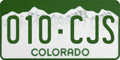 CO license plate 010CJS