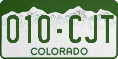 CO license plate 010CJT