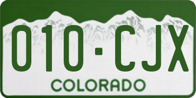 CO license plate 010CJX