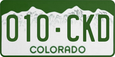 CO license plate 010CKD