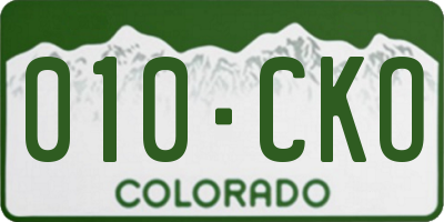 CO license plate 010CKO