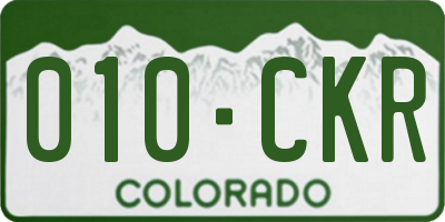 CO license plate 010CKR