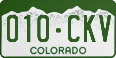CO license plate 010CKV