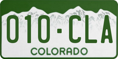 CO license plate 010CLA