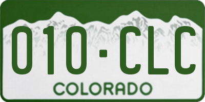 CO license plate 010CLC