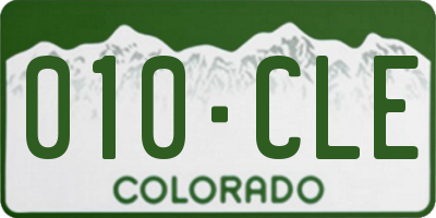 CO license plate 010CLE
