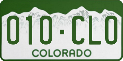 CO license plate 010CLO