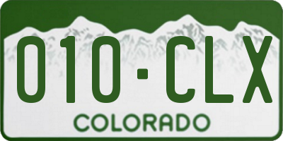 CO license plate 010CLX
