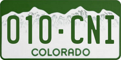 CO license plate 010CNI