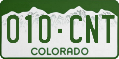 CO license plate 010CNT