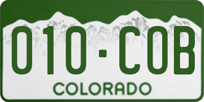 CO license plate 010COB