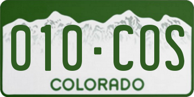 CO license plate 010COS