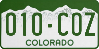 CO license plate 010COZ