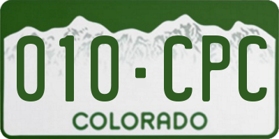 CO license plate 010CPC