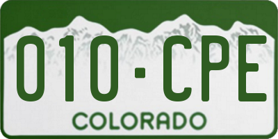 CO license plate 010CPE