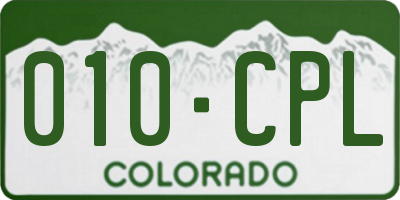 CO license plate 010CPL