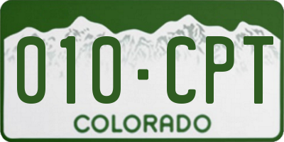 CO license plate 010CPT