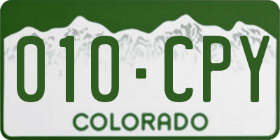 CO license plate 010CPY