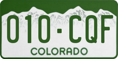CO license plate 010CQF