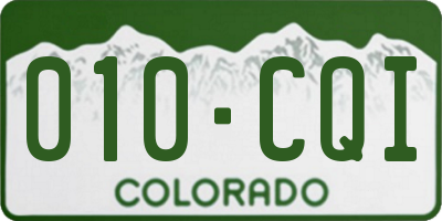 CO license plate 010CQI