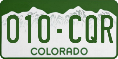 CO license plate 010CQR
