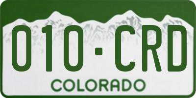 CO license plate 010CRD