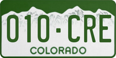 CO license plate 010CRE