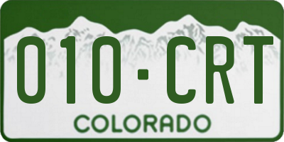 CO license plate 010CRT
