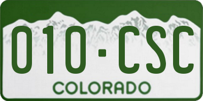 CO license plate 010CSC