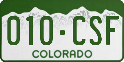 CO license plate 010CSF
