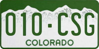 CO license plate 010CSG