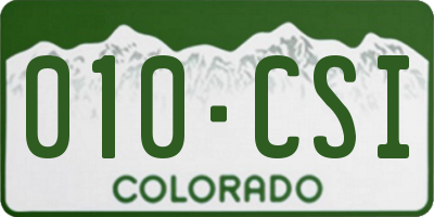 CO license plate 010CSI