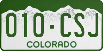 CO license plate 010CSJ