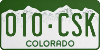 CO license plate 010CSK