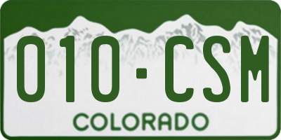CO license plate 010CSM