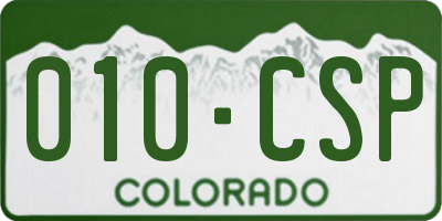 CO license plate 010CSP