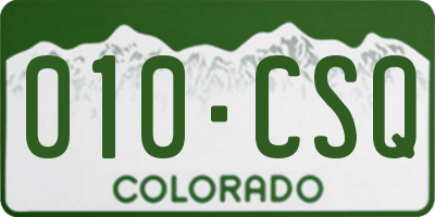 CO license plate 010CSQ