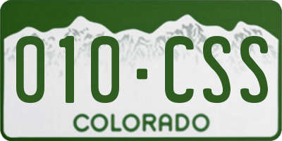 CO license plate 010CSS