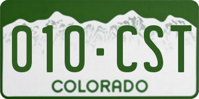 CO license plate 010CST